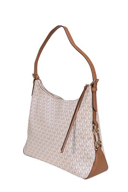 Michael Kors - Ivory & Beige Monogram Print Shoulder Bag