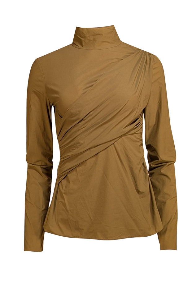 Sies Marjan - Olive Green Mockneck Blouse Sz 6 - Current Boutique