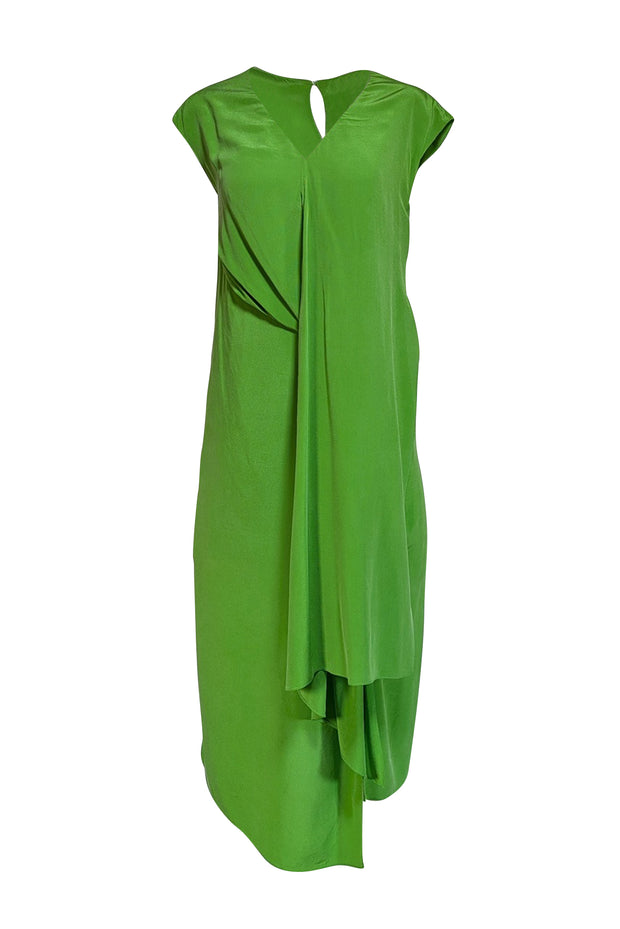 Sies Marjan - Green Silk Cap Sleeve Layered Front Dress Sz M Sies Marjan - Green Silk Cap Sleeve Layered Front Dress Sz M