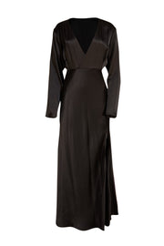 Lapointe - Black Satin Slit Front Formal Dress Sz 2 - Current Boutique