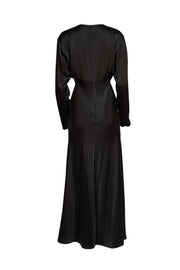 Lapointe - Black Satin Slit Front Formal Dress Sz 2 - Current Boutique