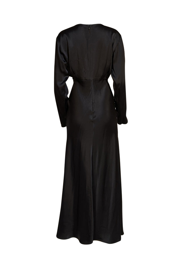 Lapointe - Black Satin Slit Front Formal Dress Sz 2 - Current Boutique