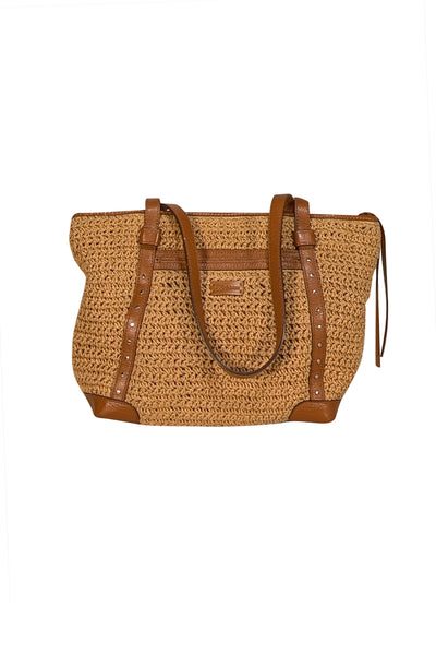 Brighton - Tan Raffia Shoulder Bag - Current Boutique