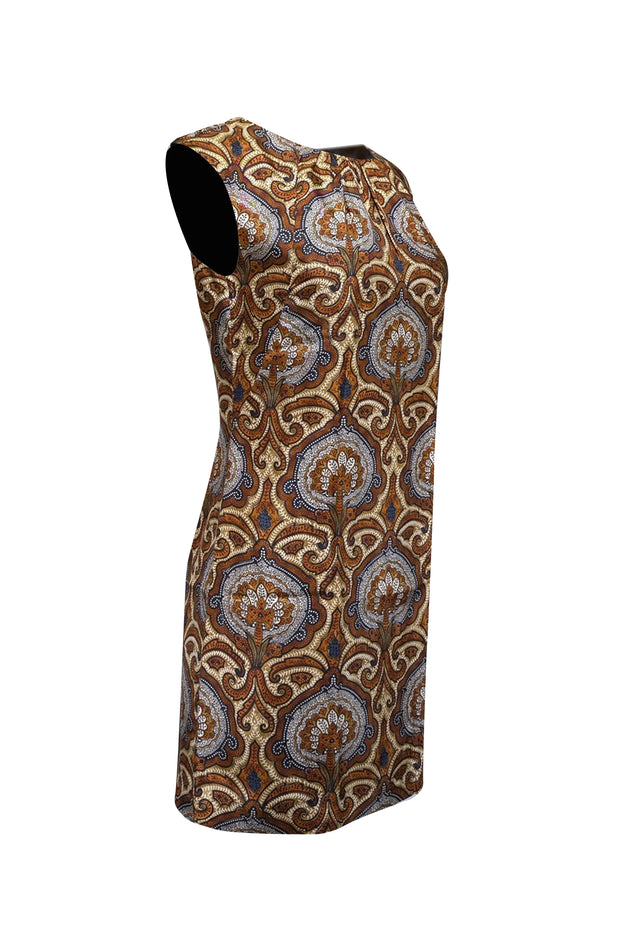 Milly - Tan, Beige, Cream, & Navy Paisley Print Dress Sz 4