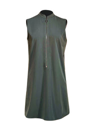 Akris Punto - Green Shift W/ Cutouts Mini Dress Sz 8 - Current Boutique