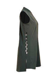 Akris Punto - Green Shift W/ Cutouts Mini Dress Sz 8 - Current Boutique