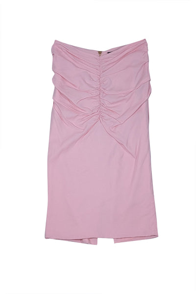 Versace - Pink Ruched Detail Slip Skirt Sz 2 - Current Boutique