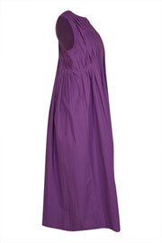 Odeeh - Purple Poplin Pleated Maxi Dress Sz M