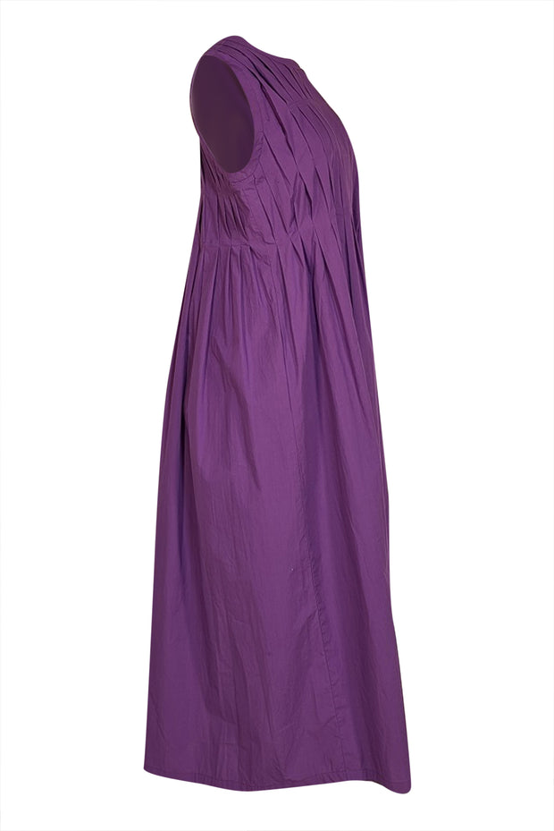 Odeeh - Purple Poplin Pleated Maxi Dress Sz M