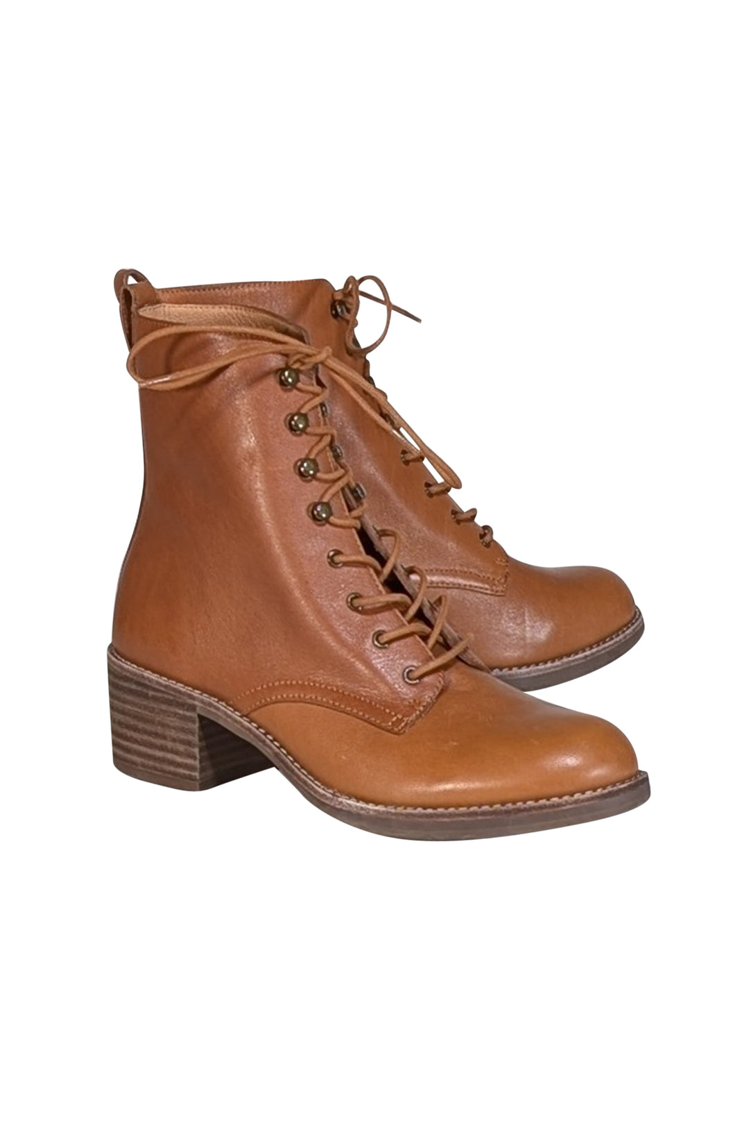 Madewell - Tan Leather Lace-Up Boot Sz 9.5 display picture 1