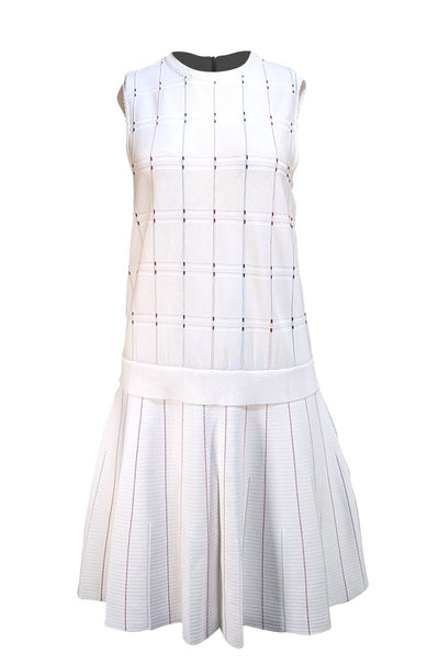 Ted Baker - White w/Red & Navy Detail Knit Dress Sz 8 - Current Boutique