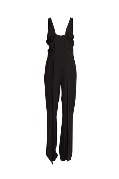Etcetera - Black Cross Front Halter Neckline Jumosuit Sz 10 - Current Boutique
