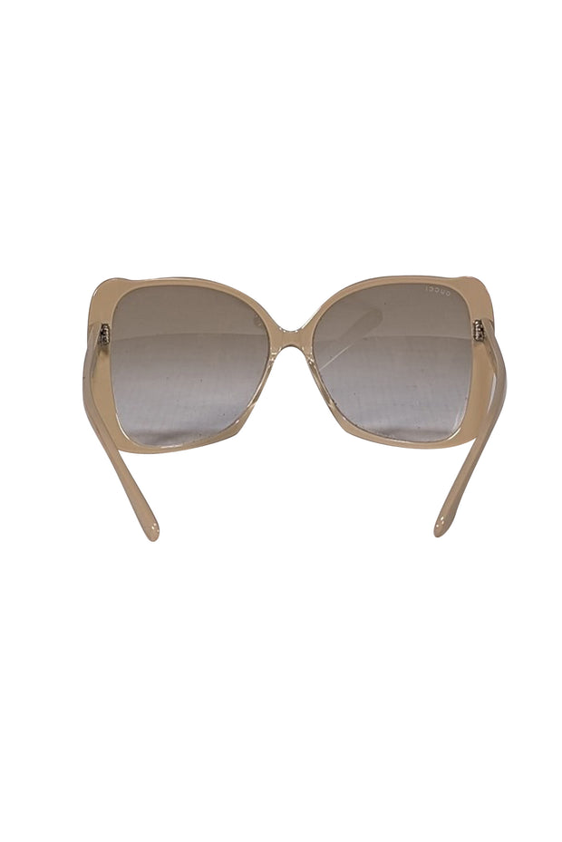Gucci - Beige Large Square Sunglasses - Current Boutique