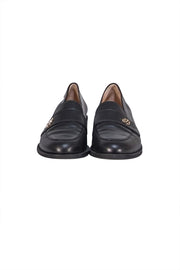 Bally - Black Leather Slip-On Loafers Sz 8.5 - Current Boutique