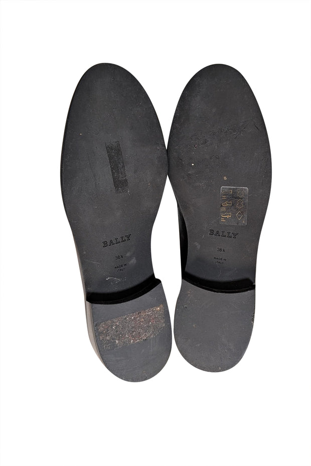 Bally - Black Leather Slip-On Loafers Sz 8.5 - Current Boutique