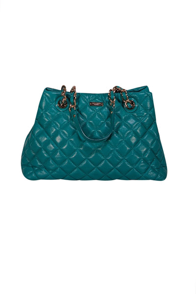 Kate Spade - Bright Green Leather Quilted Tote Bag - Current Boutique
