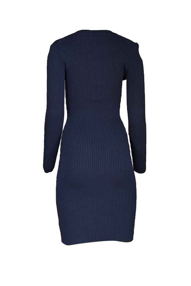 Michael Michael Kors Lace-Up Ribbed Dress Blue - XS Michael Michael Kors Lace-Up Ribbed Dress Blue - XS