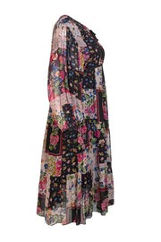 Johnny Was - Black, Beige, & Multi Color Floral Dress Sz XS - Current Boutique