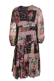 Johnny Was - Black, Beige, & Multi Color Floral Dress Sz XS - Current Boutique