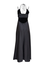 A.L.C. - Black "Sienna" Halter Neck Satin Midi Dress Sz 4 - Current Boutique