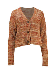 RE/DONE - Tan, Red, & Beige Blend Cardigan Sweater Sz S - Current Boutique