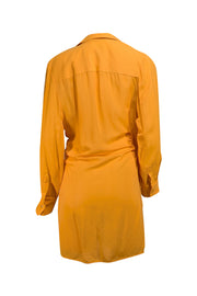 Jacquemus - Orange Open Front Knot Waist Ruched "Le Splash" Dress Sz 8 - Current Boutique