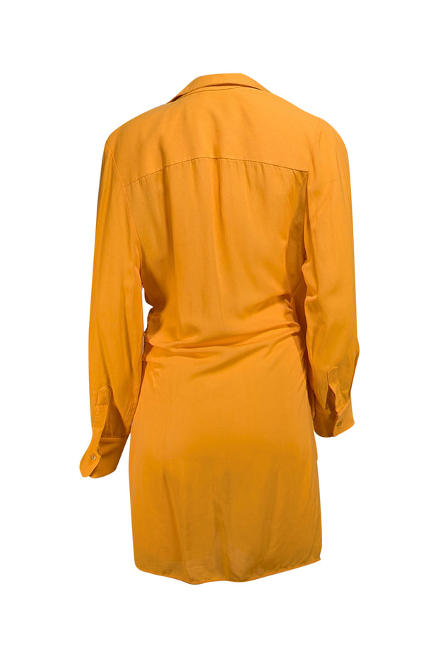 Jacquemus - Orange Open Front Knot Waist Ruched "Le Splash" Dress Sz 8 - Current Boutique