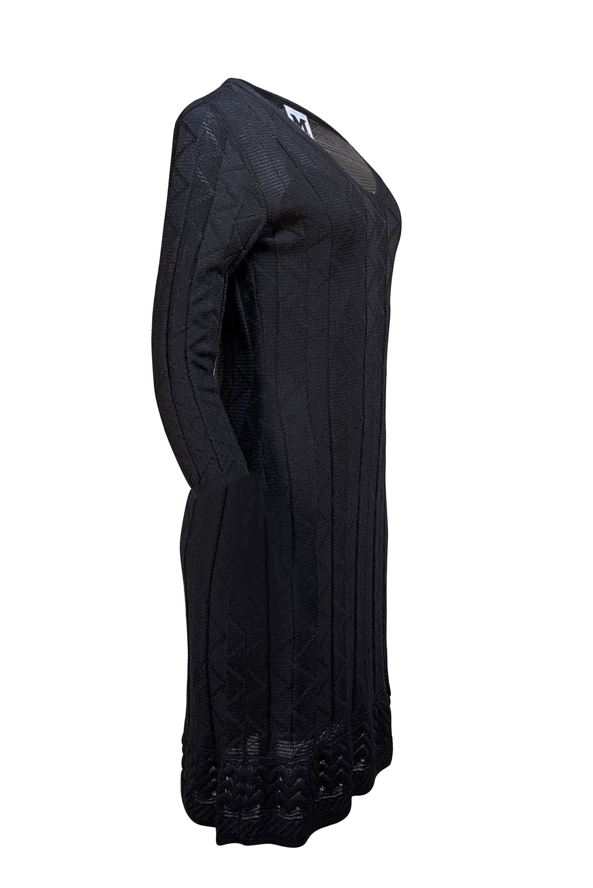 Missoni - Black Knit Midi Length Dress Sz 8 - Current Boutique