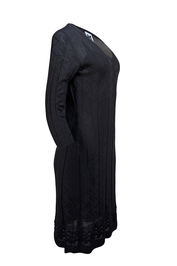 Missoni - Black Knit Midi Length Dress Sz 8 - Current Boutique