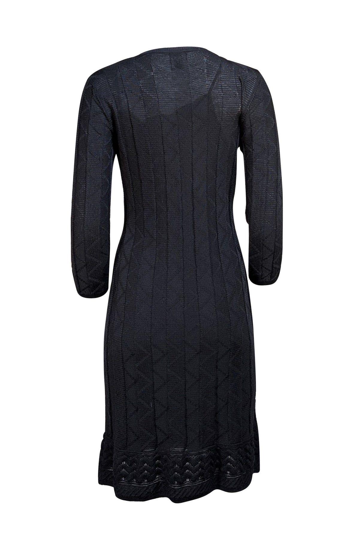 Missoni - Black Knit Midi Length Dress Sz 8 - Current Boutique