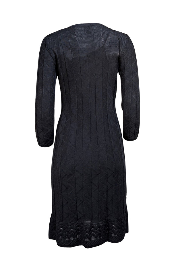 Missoni - Black Knit Midi Length Dress Sz 8 - Current Boutique