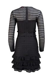 Parker - Black Ruffled Lace Long Sleeve Dress Sz 0