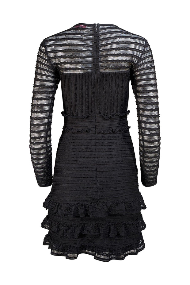 Parker - Black Ruffled Lace Long Sleeve Dress Sz 0