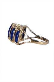 No Label - 14K Gold Lapis Stone Ring Sz 6.5 - Current Boutique