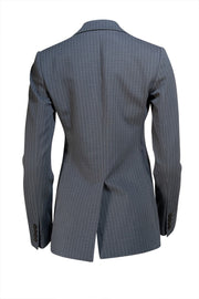 Theory - Grey & White Pinstripe Single Button Blazer Sz 0 - Current Boutique