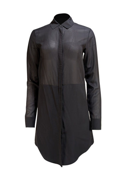 Alexander Wang - Black Sheer Mini Shirt Dress Sz XS Alexander Wang - Black Sheer Mini Shirt Dress Sz XS