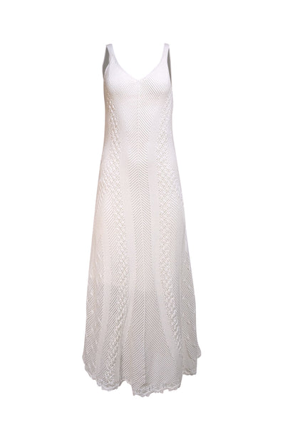 Vince - White Crochet Knit Sleeveless Maxi Dress Sz XS - Current Boutique