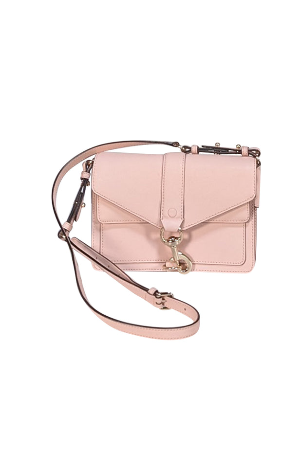 Rebecca Minkoff - Blush Pink Saffiano Leather Crossbody Bag - Current Boutique
