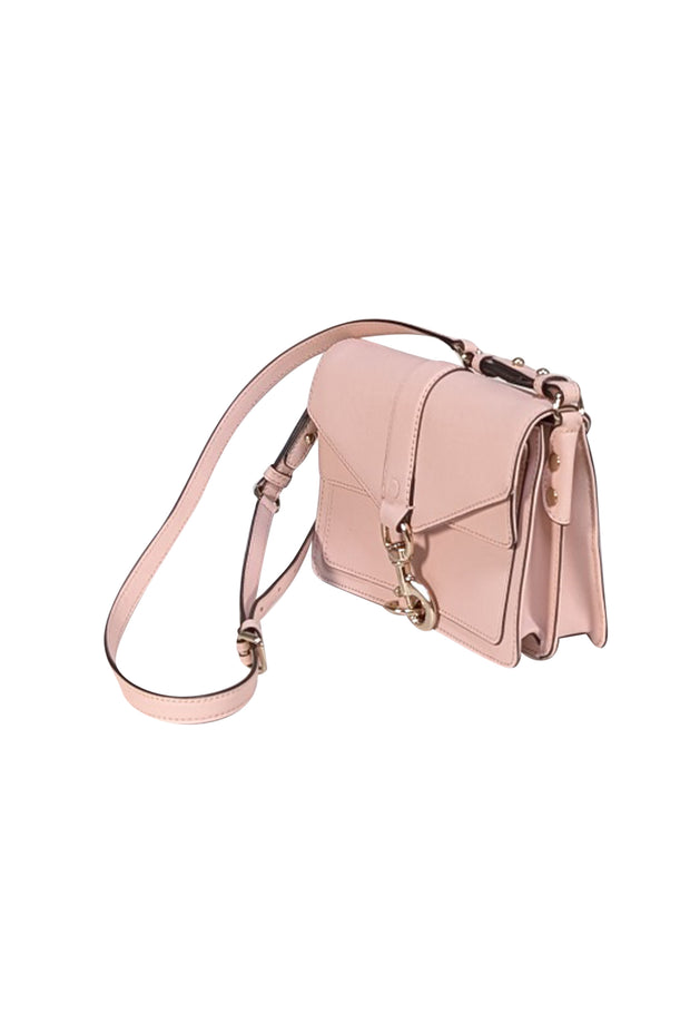 Rebecca Minkoff - Blush Pink Saffiano Leather Crossbody Bag - Current Boutique
