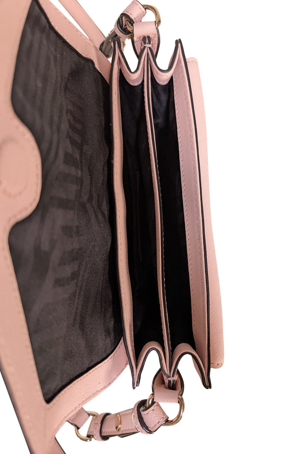 Rebecca Minkoff - Blush Pink Saffiano Leather Crossbody Bag - Current Boutique