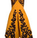Oscar De La Renta - Marigold Yellow & Black Floral Applique Strapless Gown Sz 8
