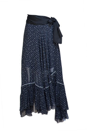Sacai - Navy Blue Polka Dot Layered Skirt Sz XS - Current Boutique