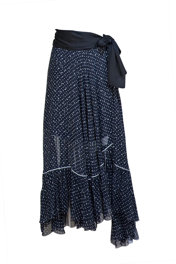 Sacai - Navy Blue Polka Dot Layered Skirt Sz XS - Current Boutique