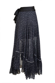 Sacai - Navy Blue Polka Dot Layered Skirt Sz XS - Current Boutique