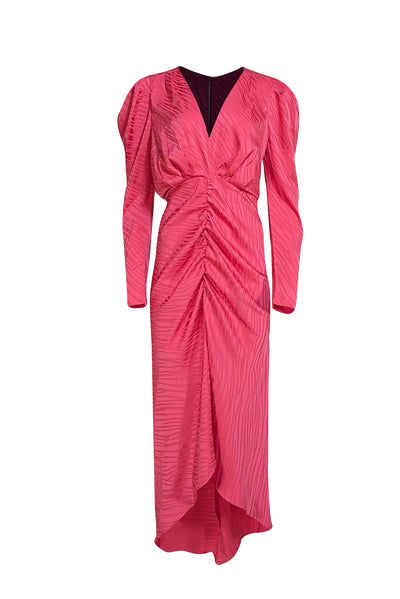 Ronny Kobo - Pink Zebra Print Long Sleeve Astrid Dress Sz L - Current Boutique