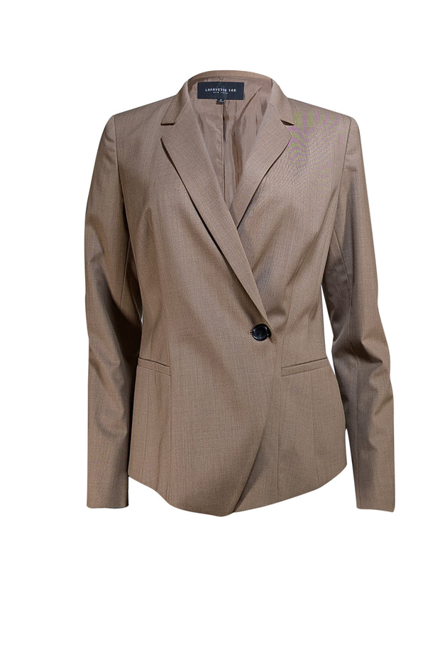 Lafayette 148 - Brown Single Button Wool Blazer Sz 8 - Current Boutique