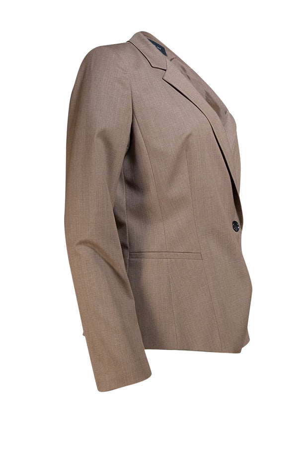 Lafayette 148 - Brown Single Button Wool Blazer Sz 8 - Current Boutique