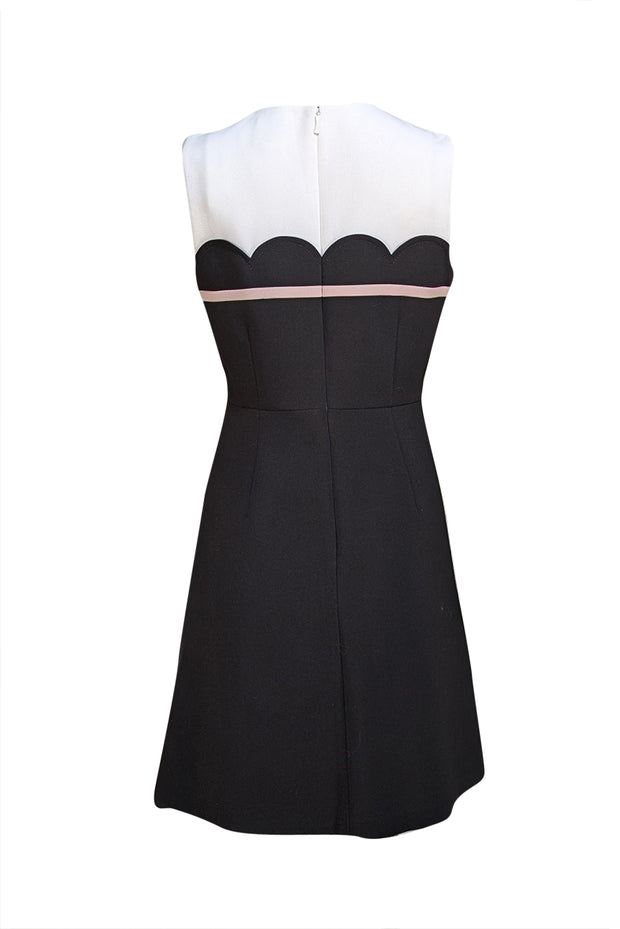 Kate Spade - Black W/ White Colorblock & Pink Bow Mini Dress Sz 8 - Current Boutique