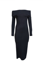 Dolce & Gabbana - Black Off The Shoulder Midi Dress Sz 4