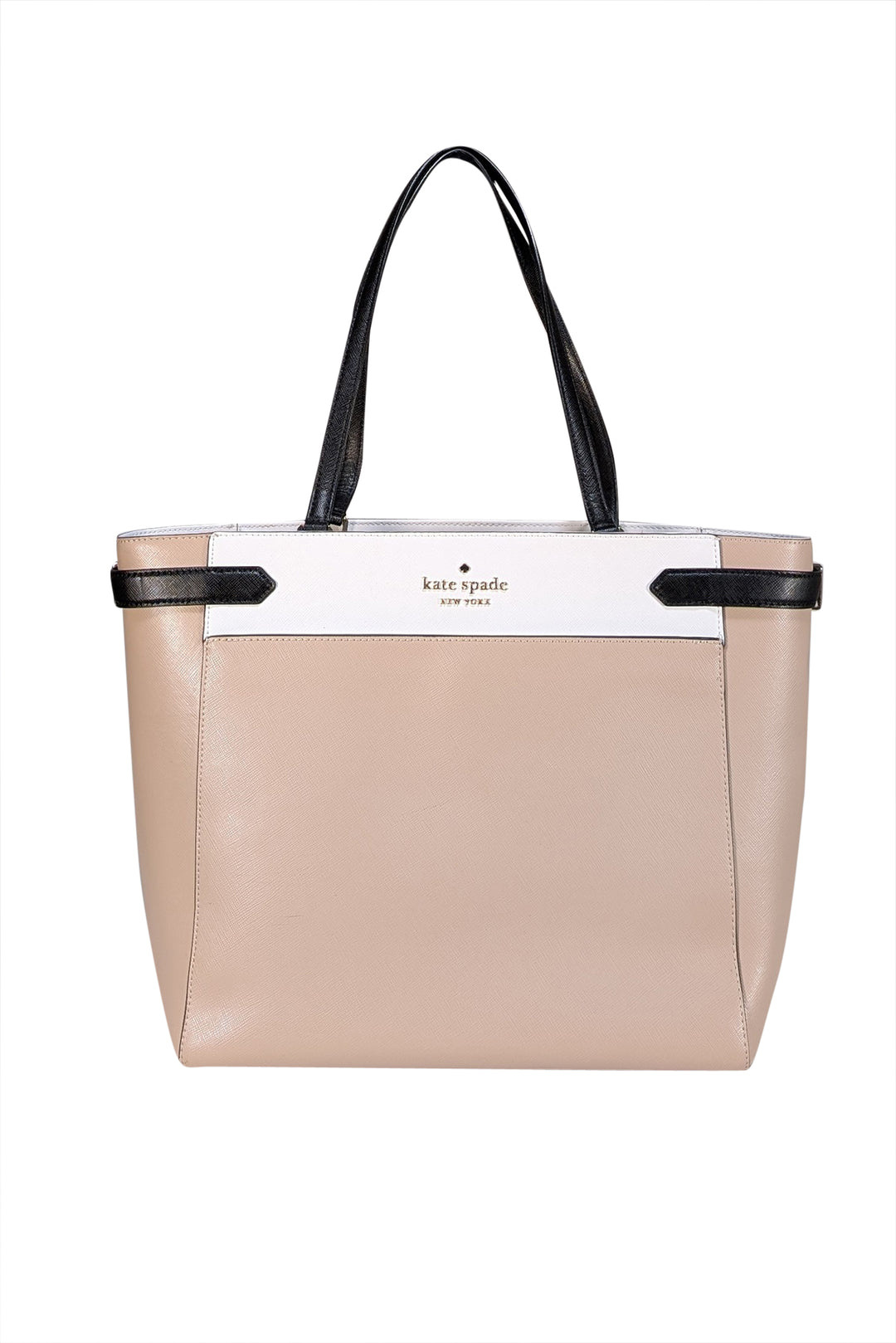 Kate Spade - Beige, White, & Black Color-Block Tote Bag | Current